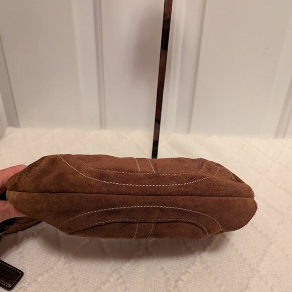 Rare Coach Handbag Brown Hobo Suede 9503 - Picture 6 of 11